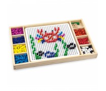Vaikiška medinė mozaika ir stalo žaidimas | 2in1 | Viga 59990